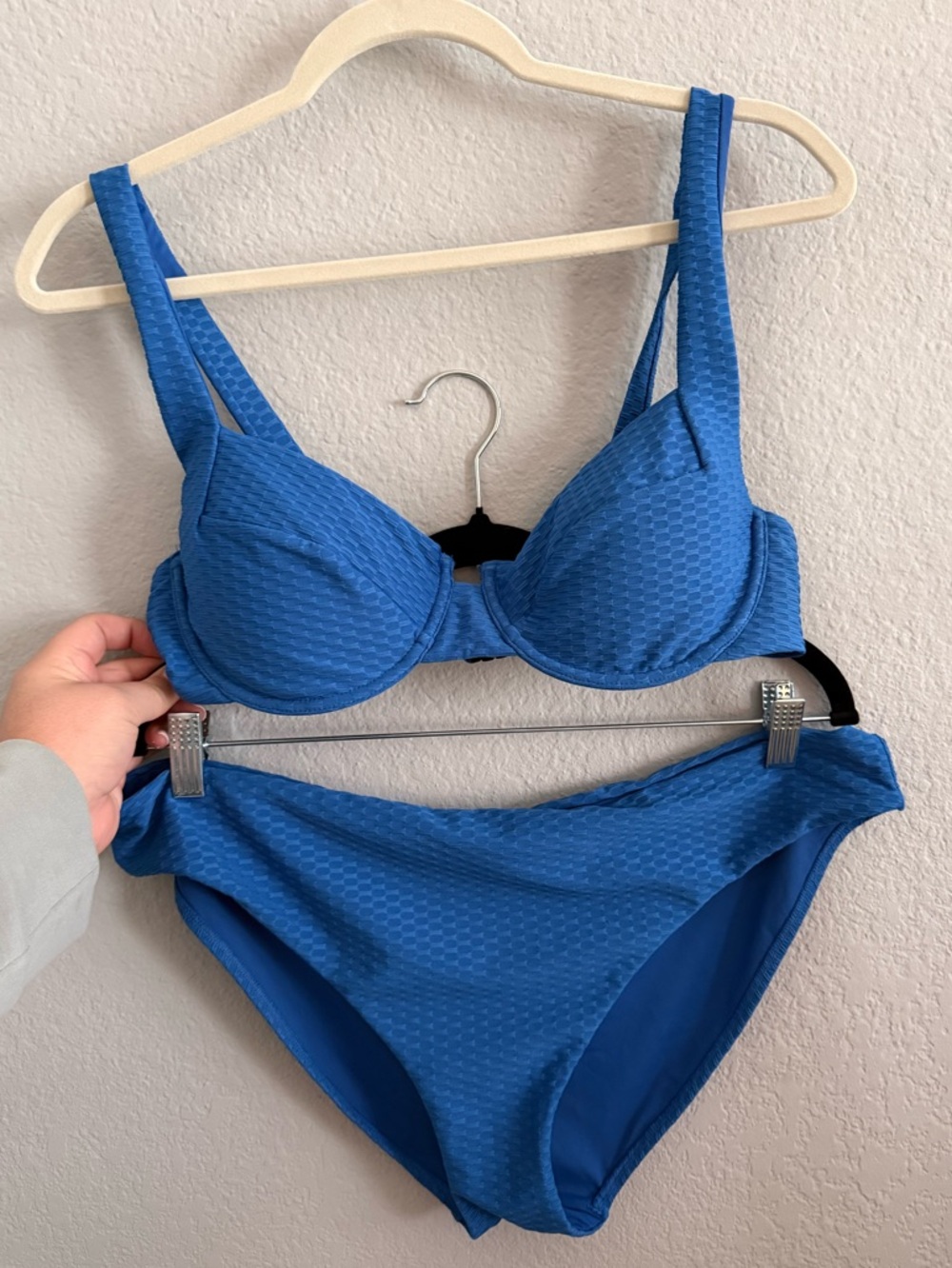 Vetchy Laguna Blue Textured Bikini Bottoms High Cut XXL